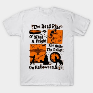 The Dead Rise - Spooky Halloween Poem (orange pumpkin print) T-Shirt